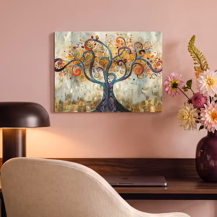Akoestisch schilderij - Kunst - Levensboom - Botanisch - Abstract — 4