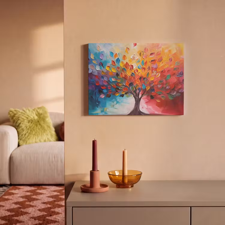 Akoestisch schilderij - Boom - Levensboom - Kleurrijk - Abstract — 2