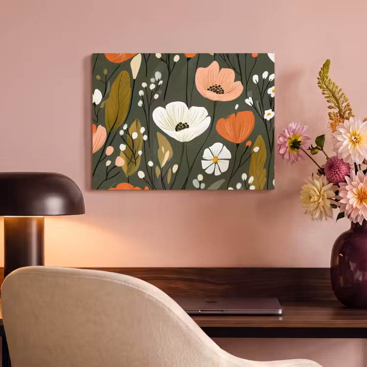 Akoestisch schilderij - Bloemen - Illustratie - Groen — 4