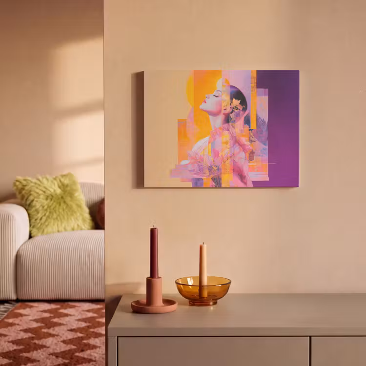 Akoestisch schilderij - Abstract - Portret - Vrouw - Kleurrijk — 2