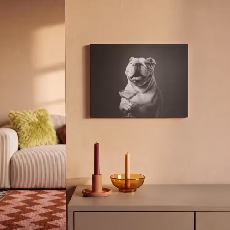 Akoestisch schilderij - Buldog - Hond - Glas — 2