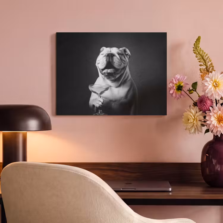 Akoestisch schilderij - Buldog - Hond - Glas — 4
