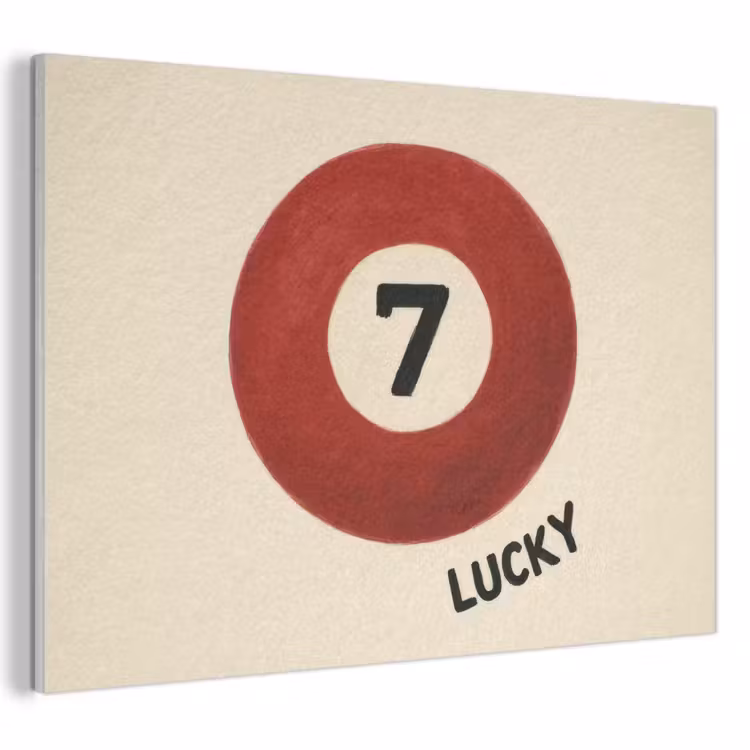 Akoestisch schilderij - Cirkel - Zeven - Lucky - Rood — 1