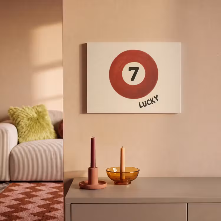 Akoestisch schilderij - Cirkel - Zeven - Lucky - Rood — 2