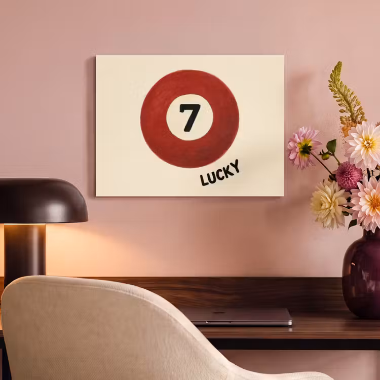 Akoestisch schilderij - Cirkel - Zeven - Lucky - Rood — 4