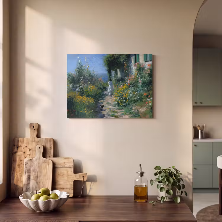 Akoestisch schilderij - Kat - Vrouw - Bloemen - Huis — 3