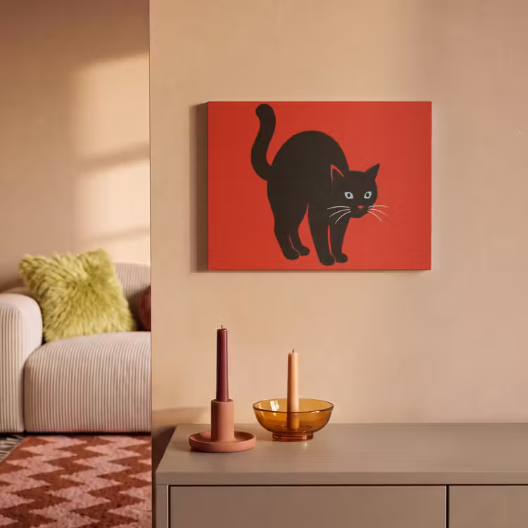 Akoestisch schilderij - Kat - Zwart - Staart — 2