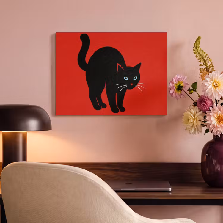 Akoestisch schilderij - Kat - Zwart - Staart — 4