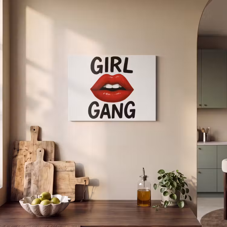 Akoestisch schilderij - Lip - Girl - Rood - Letters — 3