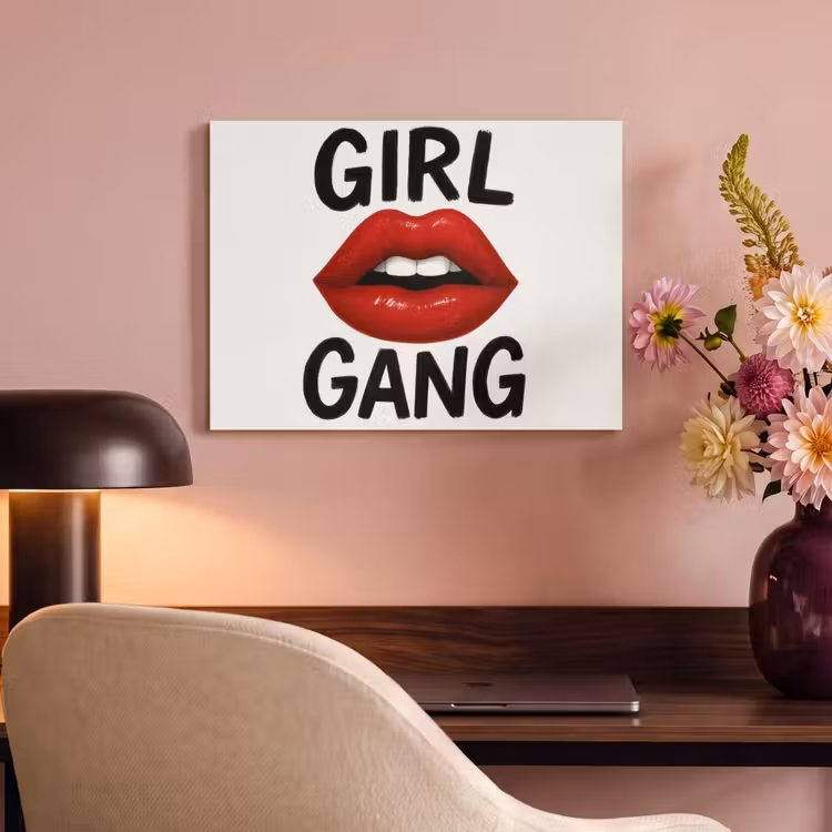 Akoestisch schilderij - Lip - Girl - Rood - Letters — 4