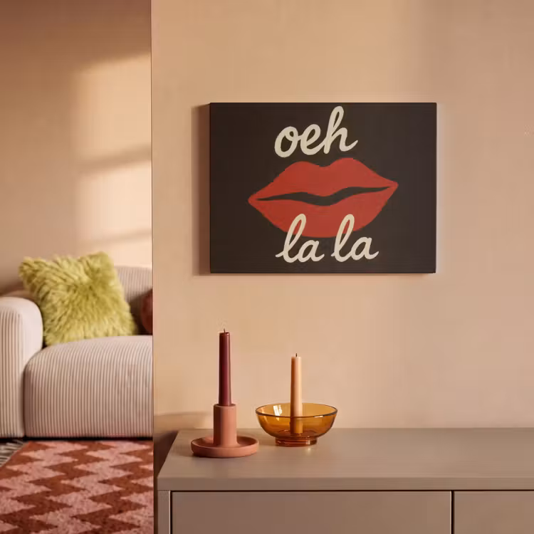 Akoestisch schilderij - Lip - Rood - Quote — 2
