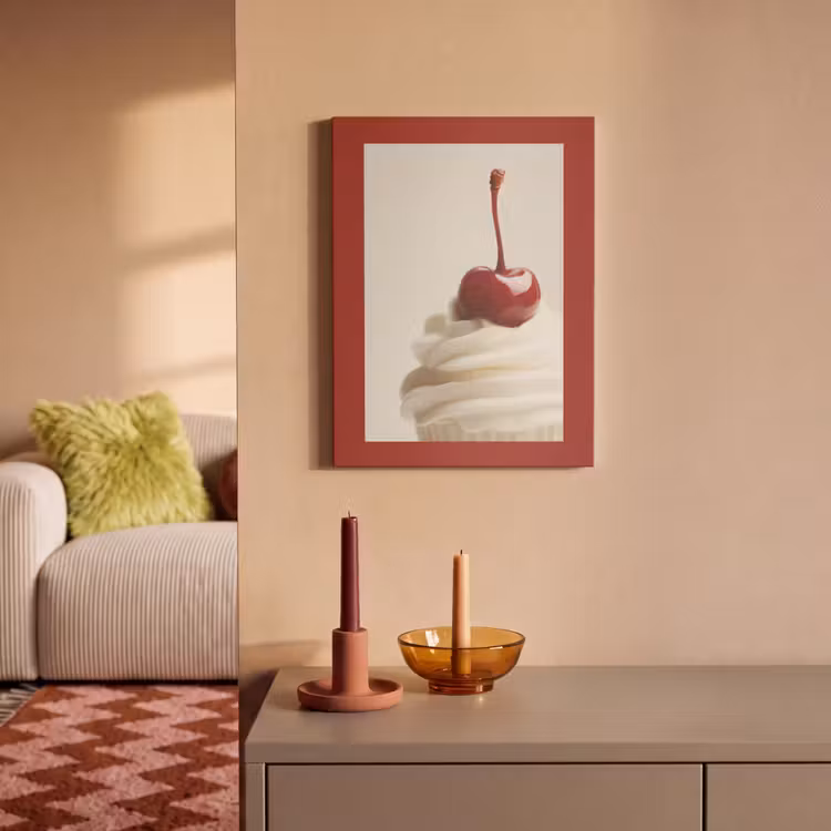 Akoestisch schilderij - Cupcake - Kers - Rood — 2