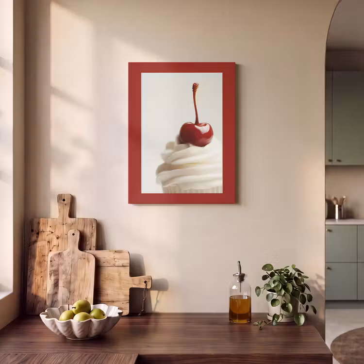 Akoestisch schilderij - Cupcake - Kers - Rood — 3