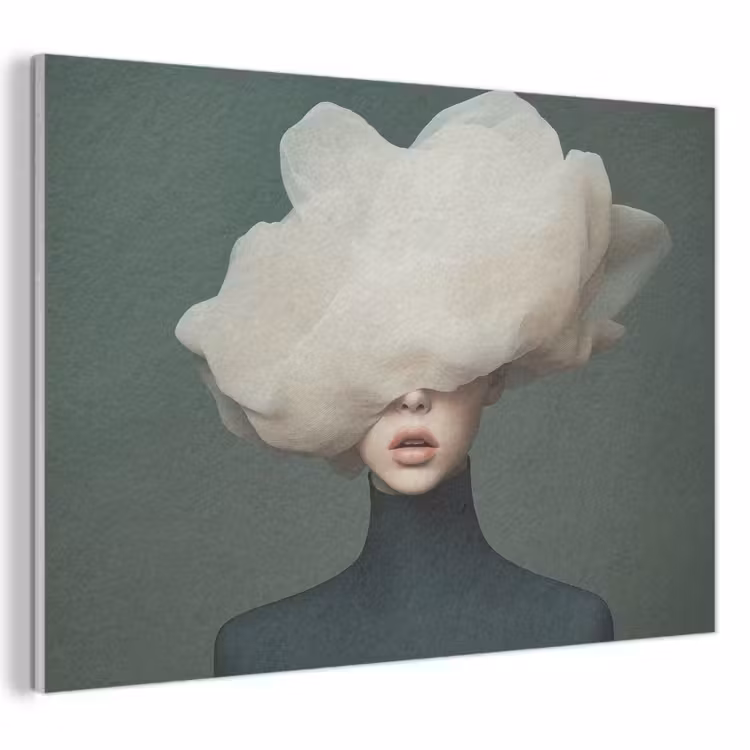 Akoestisch schilderij - Hoed - Vrouw - Beige — 1