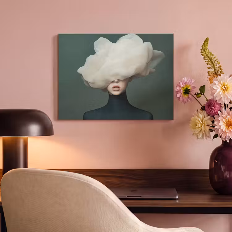 Akoestisch schilderij - Hoed - Vrouw - Beige — 4