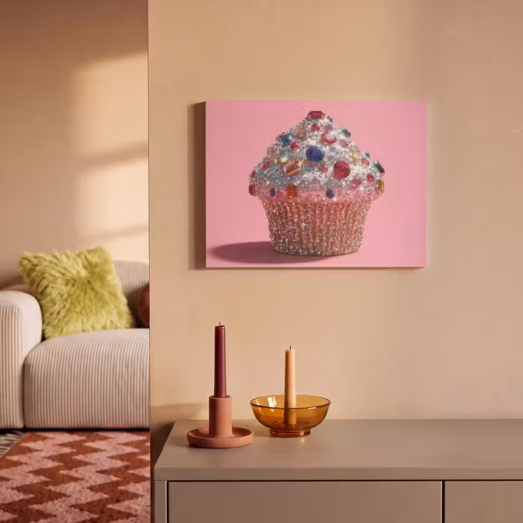 Akoestisch schilderij - Cupcake - Kleurrijk - Edelstenen — 2