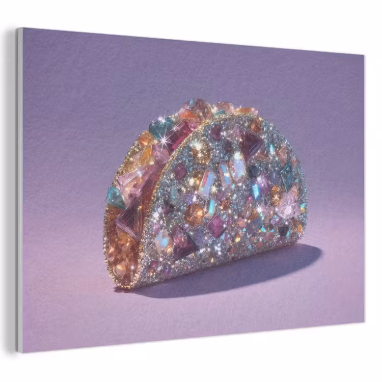 Akoestisch schilderij - Edelstenen - Glitters - Paars - Kleurrijk — 1