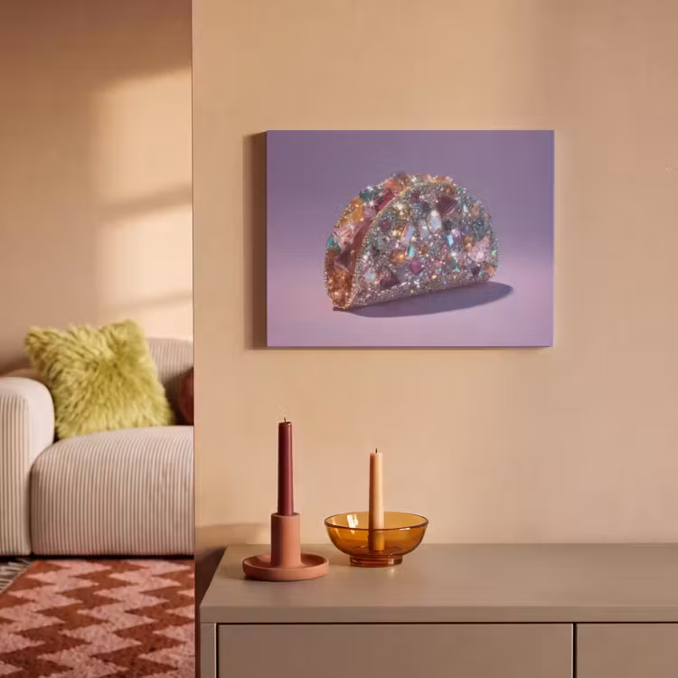 Akoestisch schilderij - Edelstenen - Glitters - Paars - Kleurrijk — 2