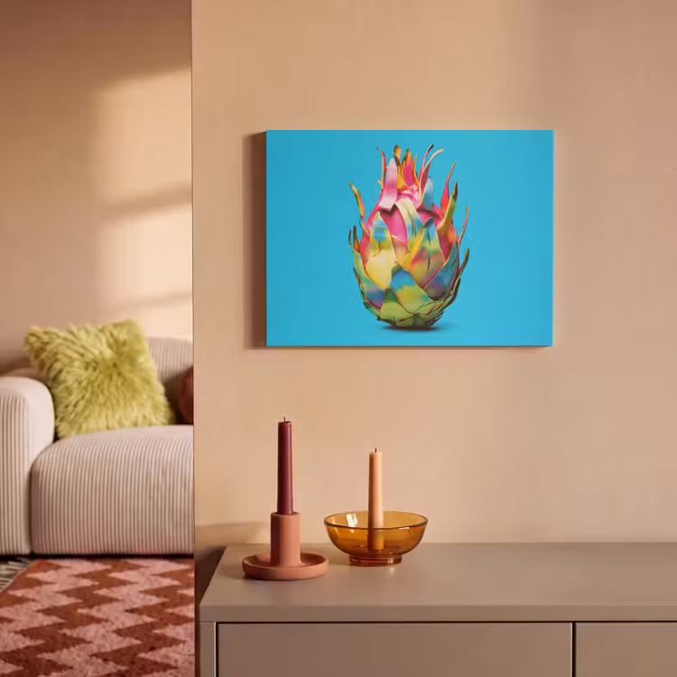 Akoestisch schilderij - Drakenfruit - Blauw - Levendig — 2