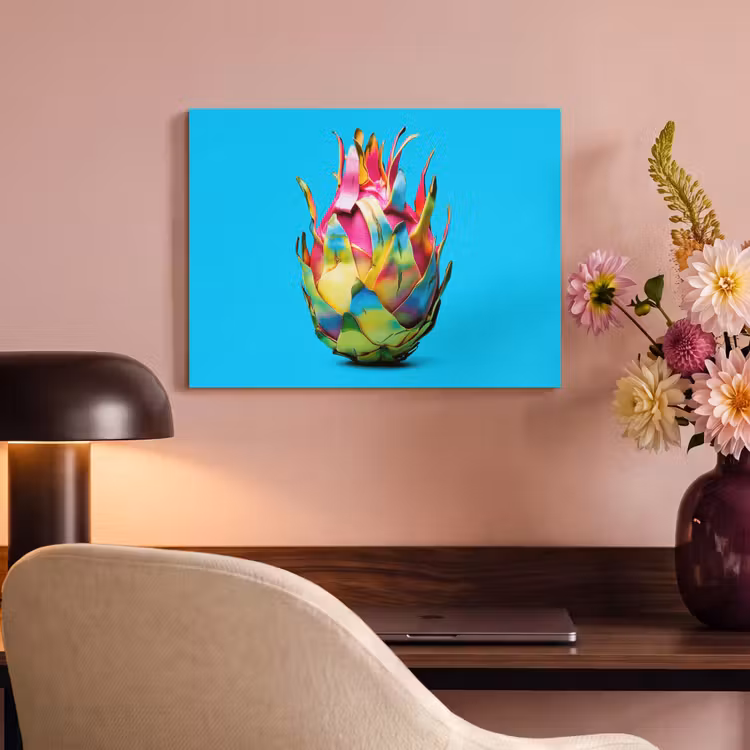 Akoestisch schilderij - Drakenfruit - Blauw - Levendig — 4