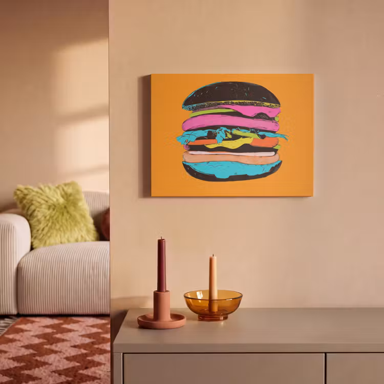 Akoestisch schilderij - Hamburger - Kleurrijk - Speels — 2