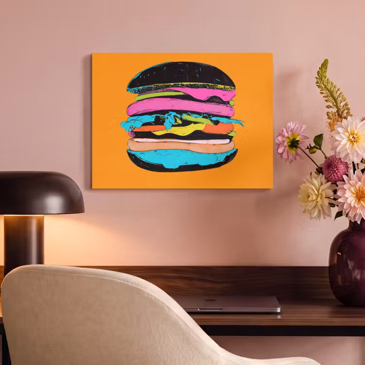 Akoestisch schilderij - Hamburger - Kleurrijk - Speels — 4