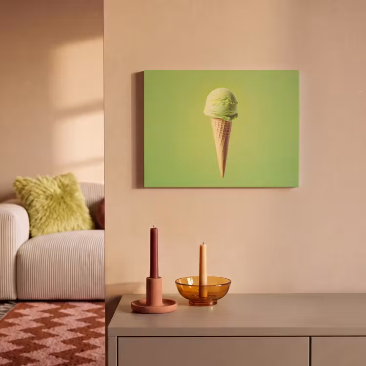 Akoestisch schilderij - Hoorntje - Schepijs - Groen — 2