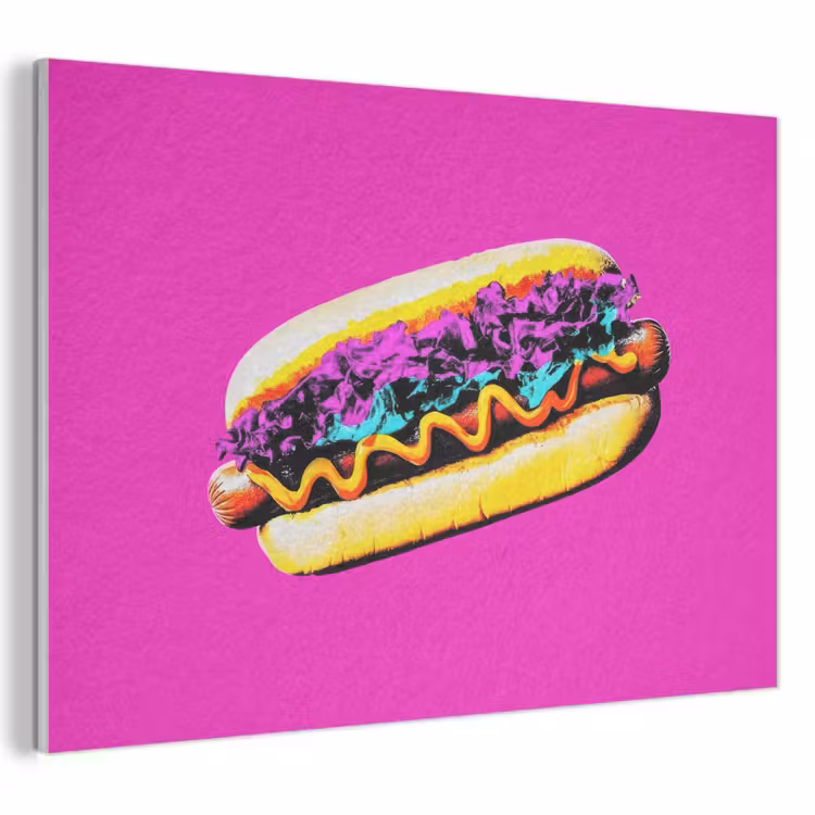 Akoestisch schilderij - Hotdog - Roze - Retro — 1