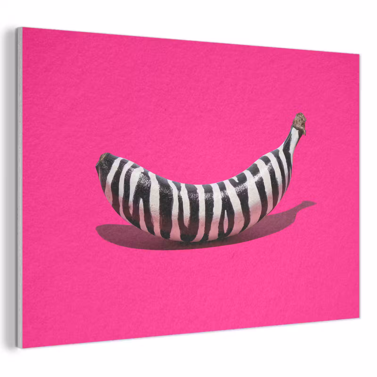 Akoestisch schilderij - Banaan - Zebraprint - Roze — 1
