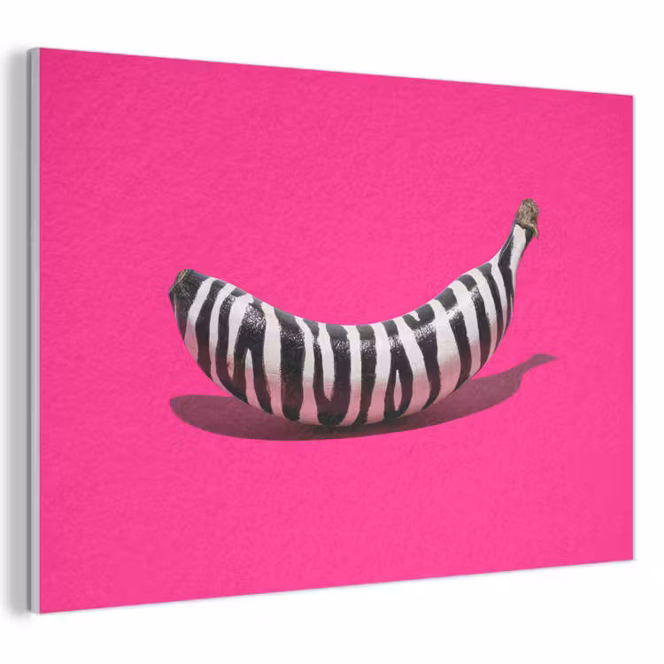 Akoestisch schilderij - Banaan - Zebraprint - Roze — 1