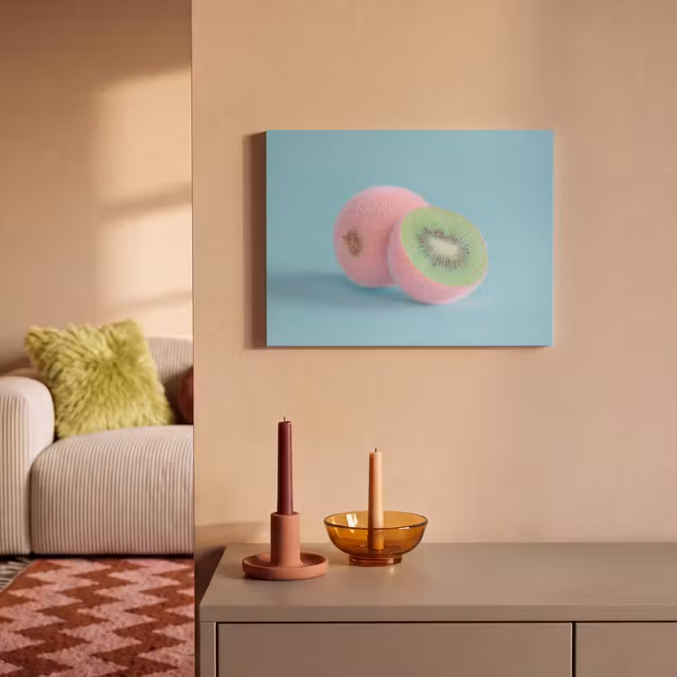 Akoestisch schilderij - Kiwi - Blauw - Surrealistisch — 2