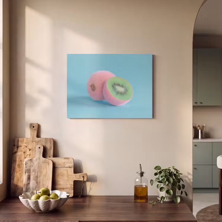 Akoestisch schilderij - Kiwi - Blauw - Surrealistisch — 3