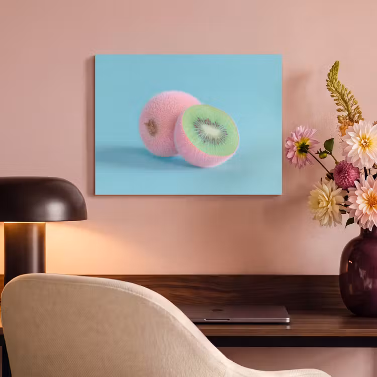 Akoestisch schilderij - Kiwi - Blauw - Surrealistisch — 4