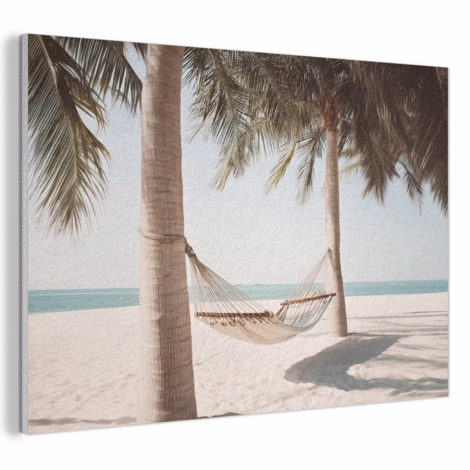 Akoestisch schilderij - Hangmat - Palmbomen - Strand - Zee — 1