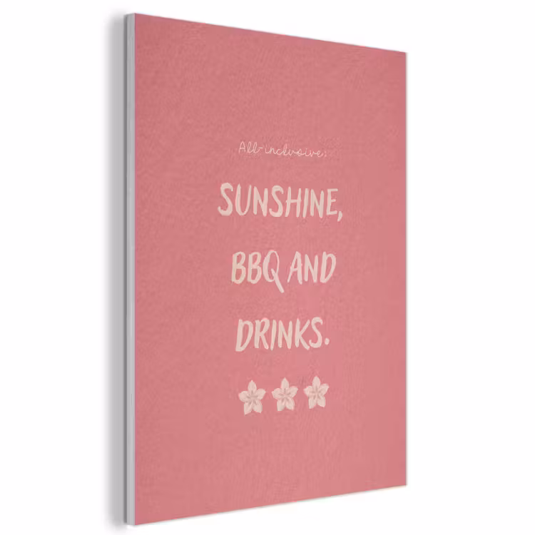 Akoestisch schilderij - BBQ - Quote - Roze - Zomer — 1