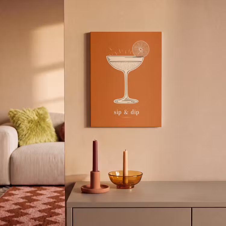 Akoestisch schilderij - Cocktail - Oranje - Zomer - Quote — 2