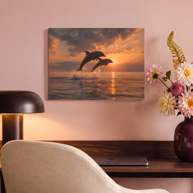 Akoestisch schilderij - Dolfijnen - Zee - Realistisch — 4