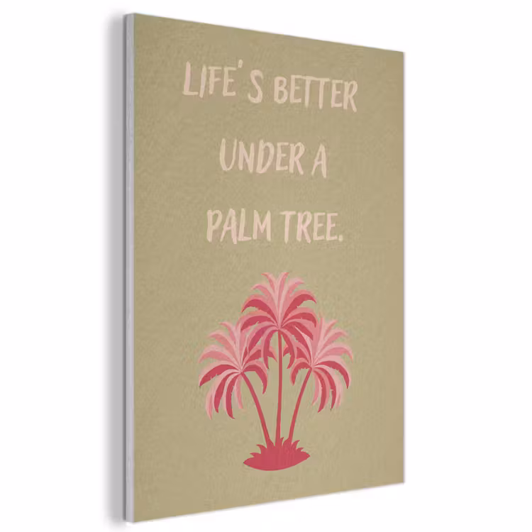 Akoestisch schilderij - Groen - Zomer - Quote - Palmboom — 1