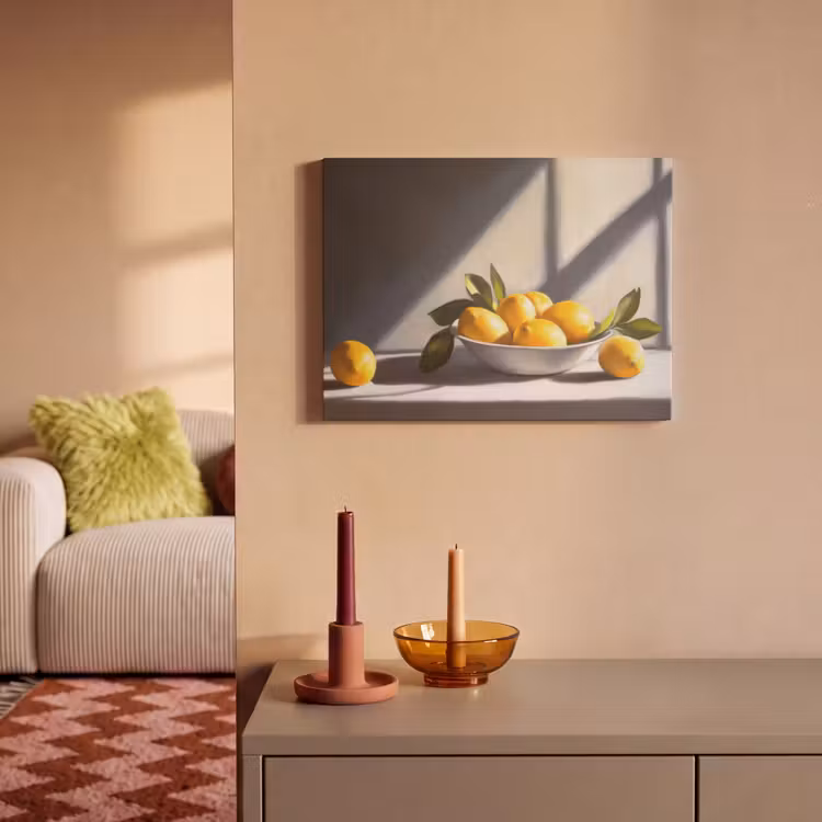 Akoestisch schilderij - Citroenen - Stilleven - Geel — 2
