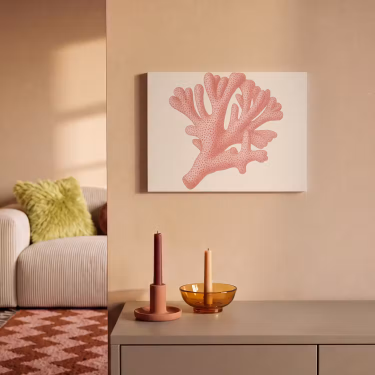 Akoestisch schilderij - Koraal - Stipjes - Roze — 2