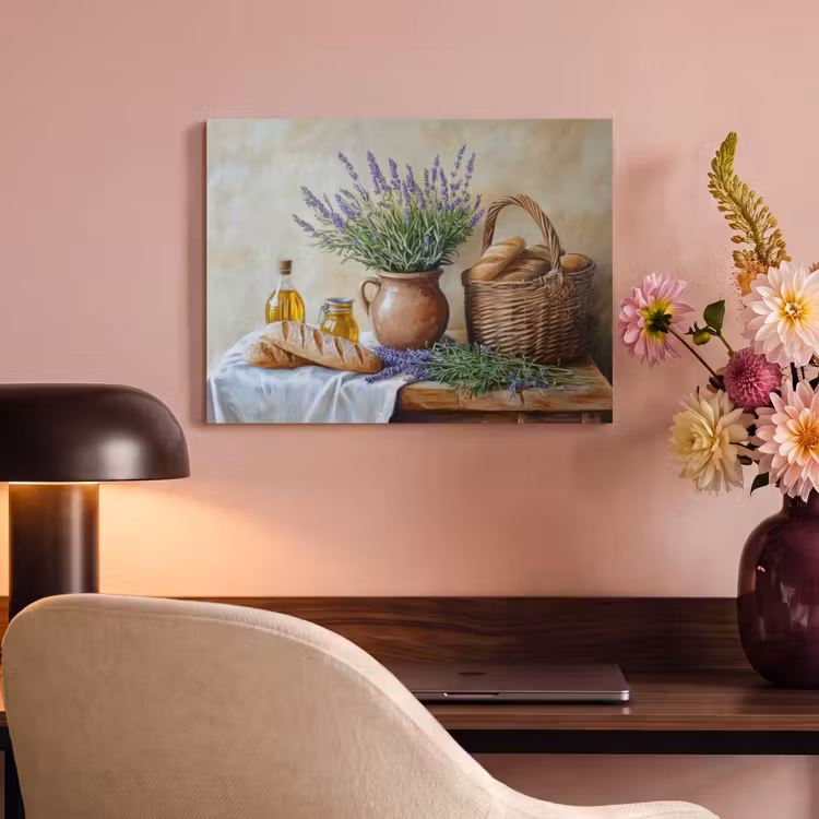 Akoestisch schilderij - Lavendel - Brood - Stilleven — 4