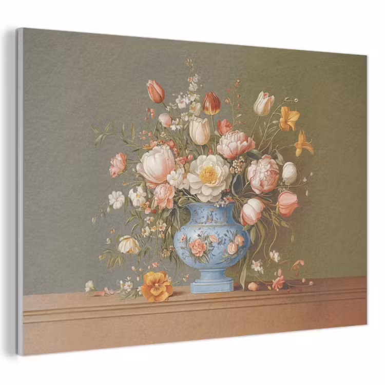 Akoestisch schilderij - Neutral - Bloemen - Boeket - Vaas — 1