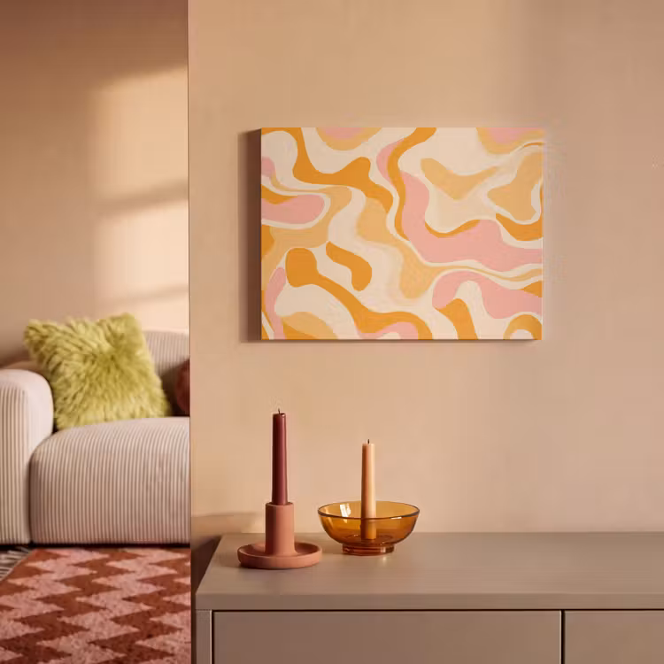 Akoestisch schilderij - Abstract - Golvend - Oranje — 2