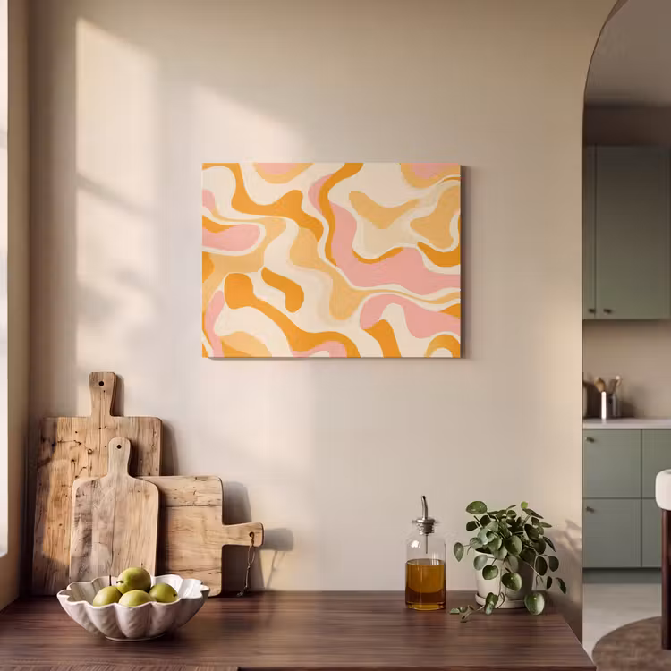 Akoestisch schilderij - Abstract - Golvend - Oranje — 3
