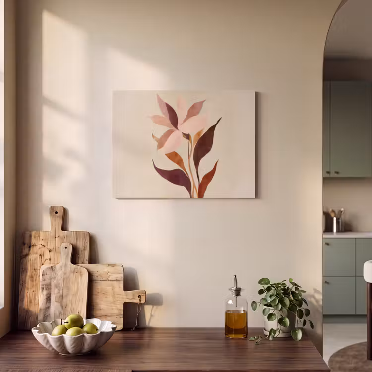 Akoestisch schilderij - Bloemen - Blaadjes - Minimalistisch - Roze — 3