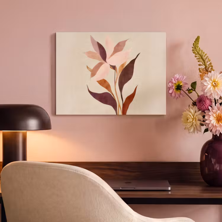Akoestisch schilderij - Bloemen - Blaadjes - Minimalistisch - Roze — 4