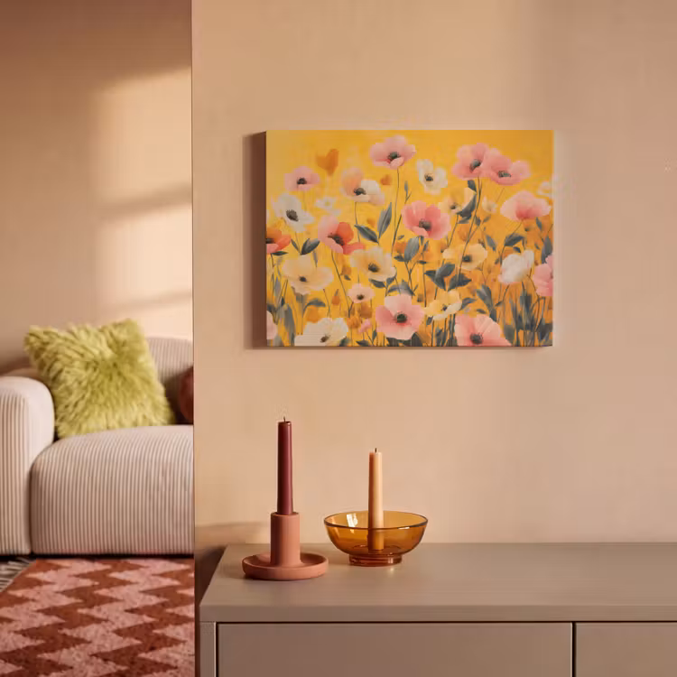 Akoestisch schilderij - Bloemen - Veld - Geel — 2