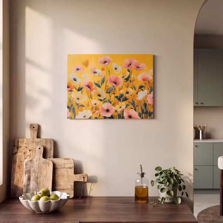 Akoestisch schilderij - Bloemen - Veld - Geel — 3