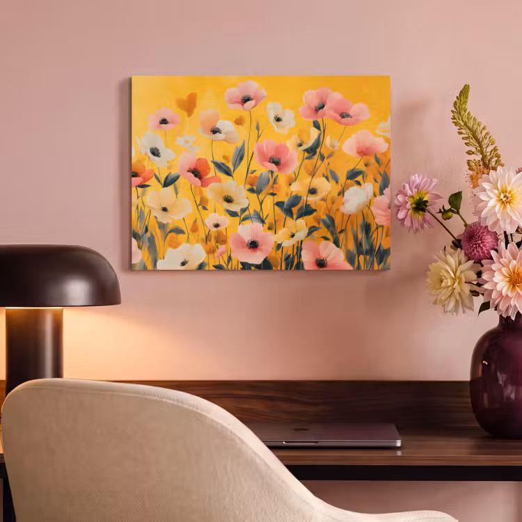 Akoestisch schilderij - Bloemen - Veld - Geel — 4