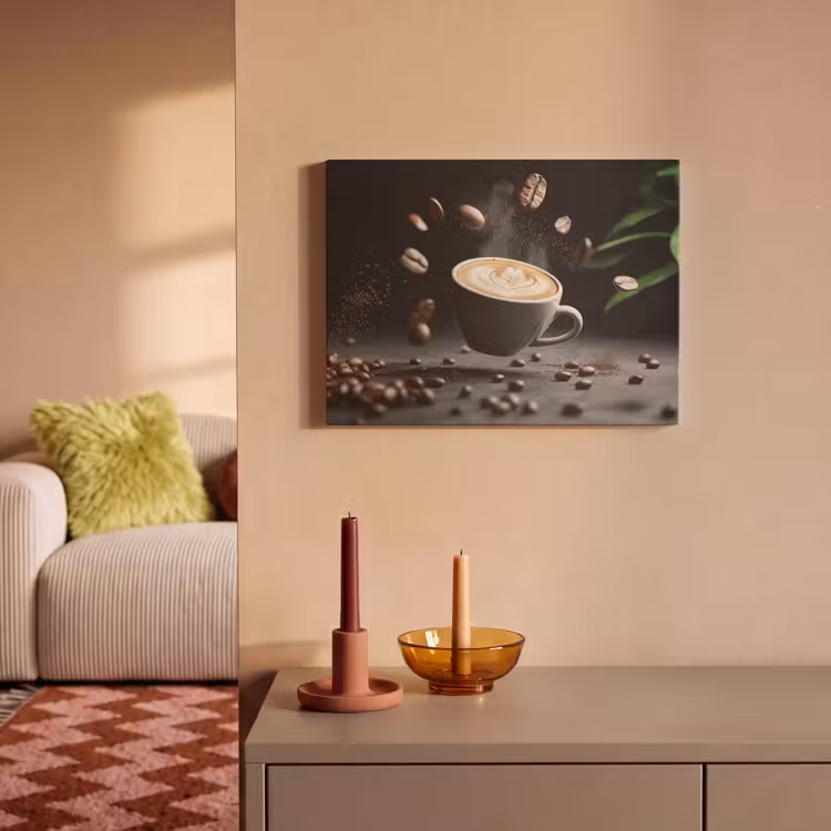 Akoestisch schilderij - Cappuccino - Kop - Bonen - Bruin — 2